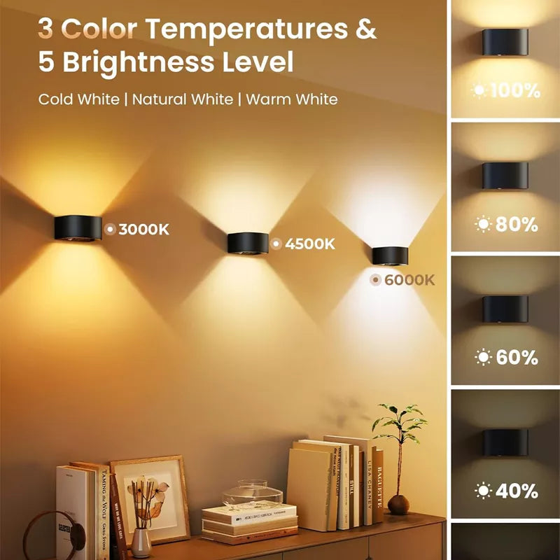 Motion Sensor Wall Light with Remote Control 3 Colors Wireless 2 Pack