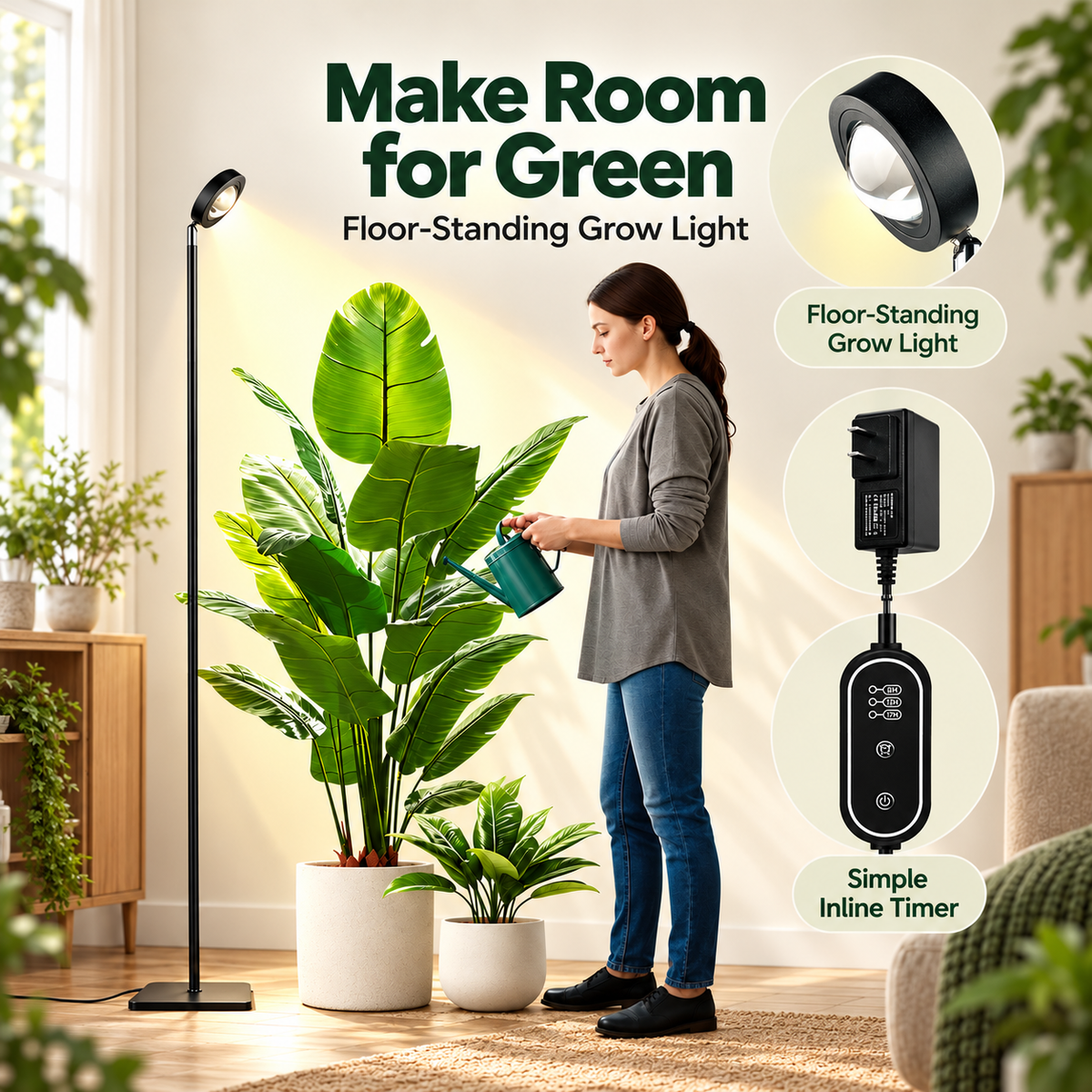 20W Full Spectrum LED Grow Light Sunlight Supplement for Succulents
