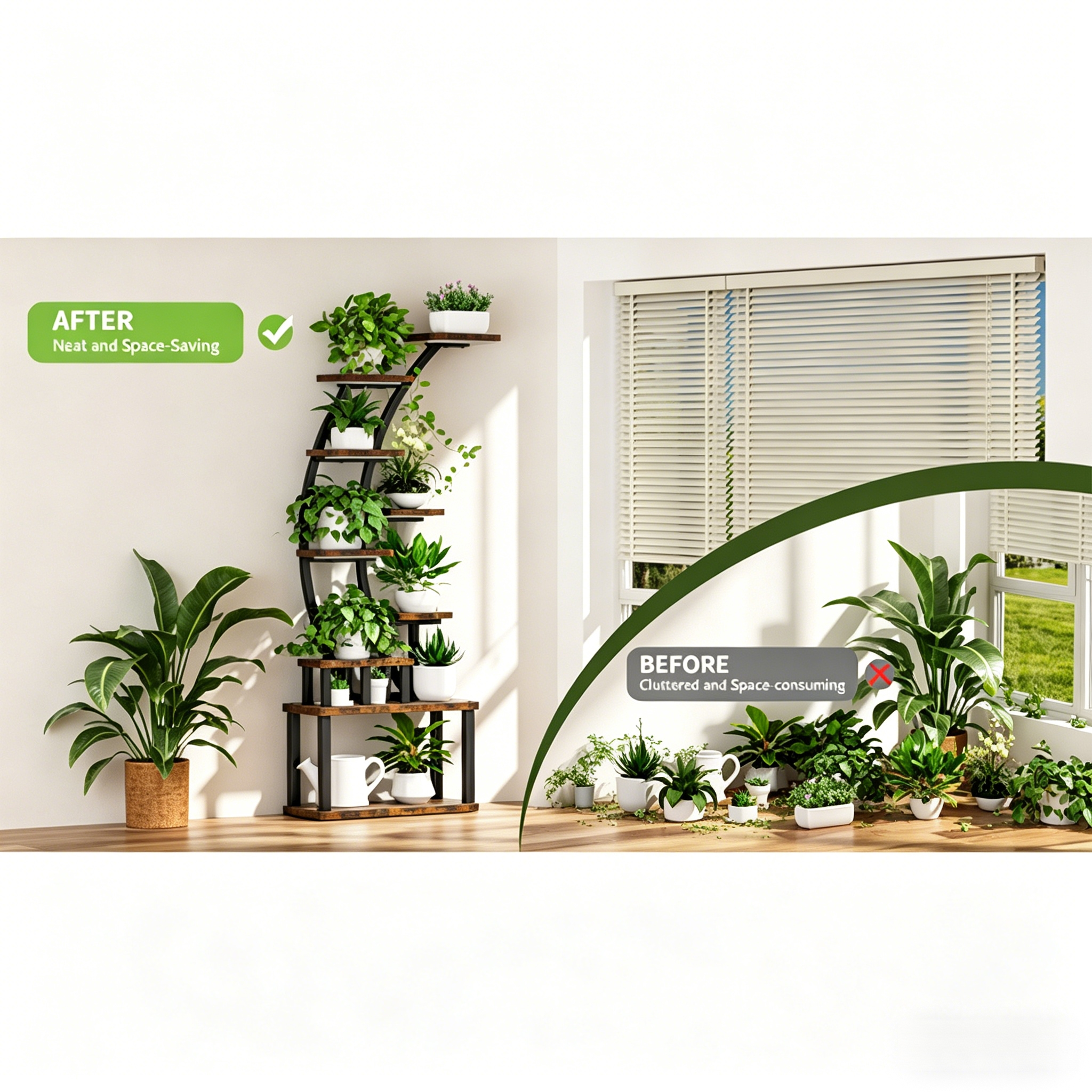 9-Tiered 63.6" Tall Plant Stand with 5 Grow Lights