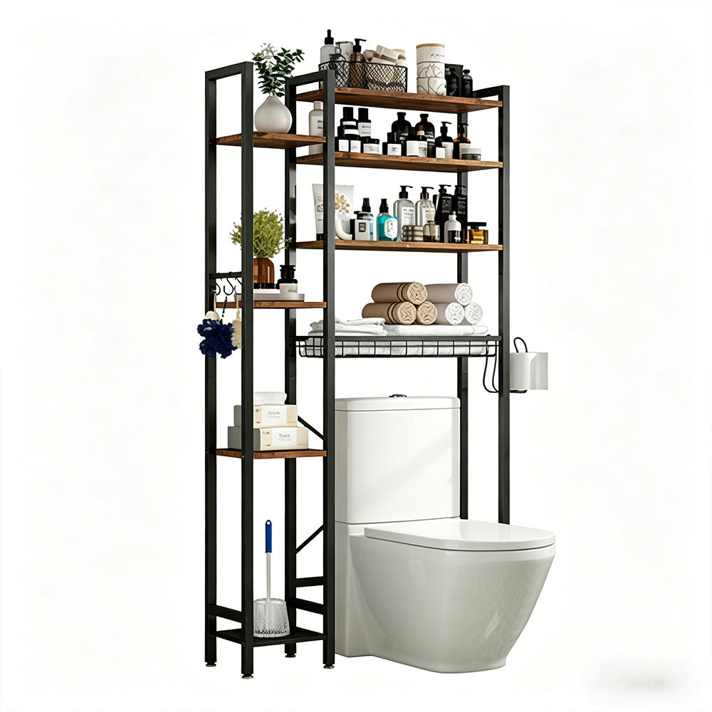 8-Tier Over The Toilet Storage with Side Rack
