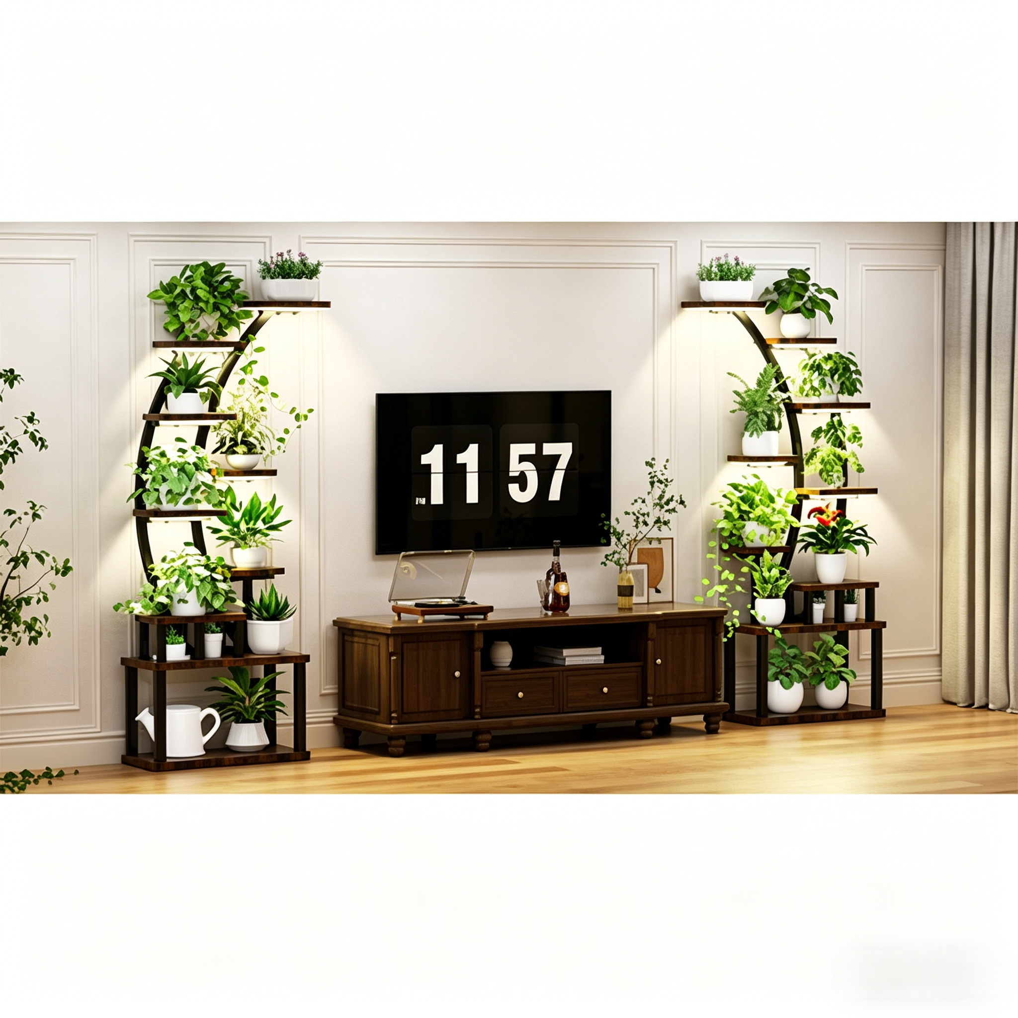 9-Tiered 63.6" Tall Plant Stand with 5 Grow Lights