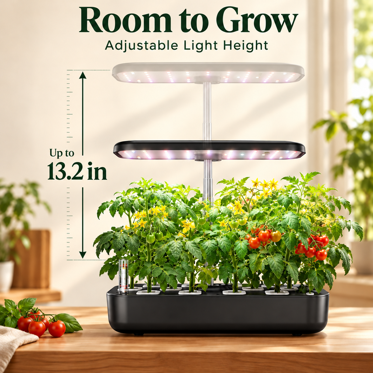 Hydroponics Growing System Kit 12 Pods with 24W LED Grow Light