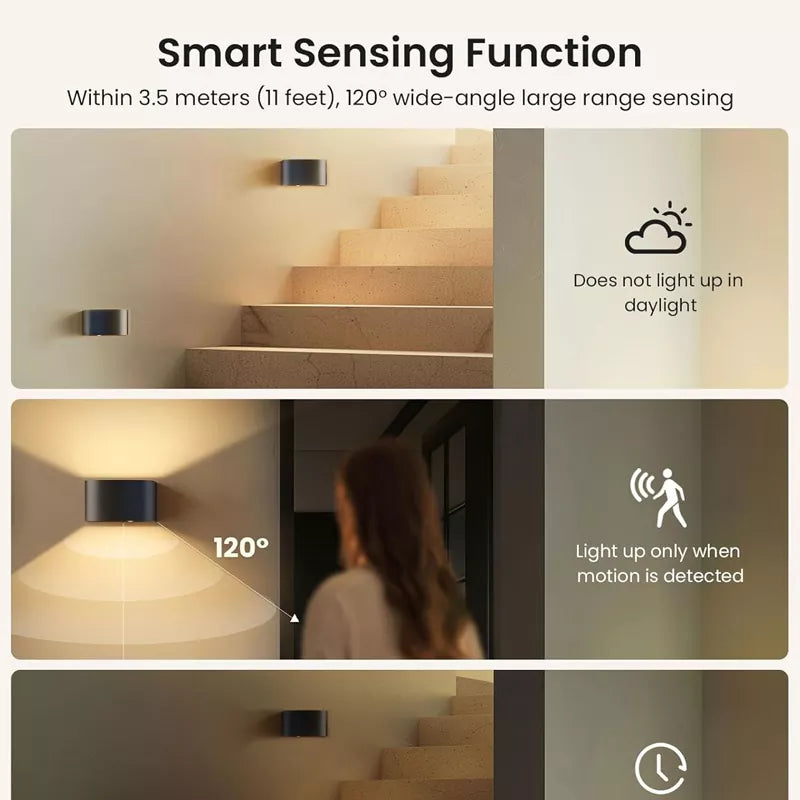 Motion Sensor Wall Light with Remote Control 3 Colors Wireless 2 Pack