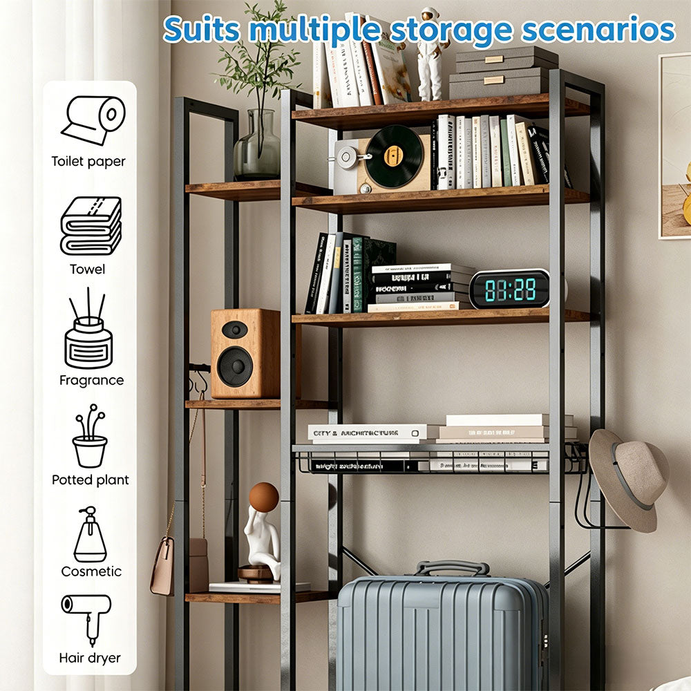 8-Tier Over The Toilet Storage with Side Rack