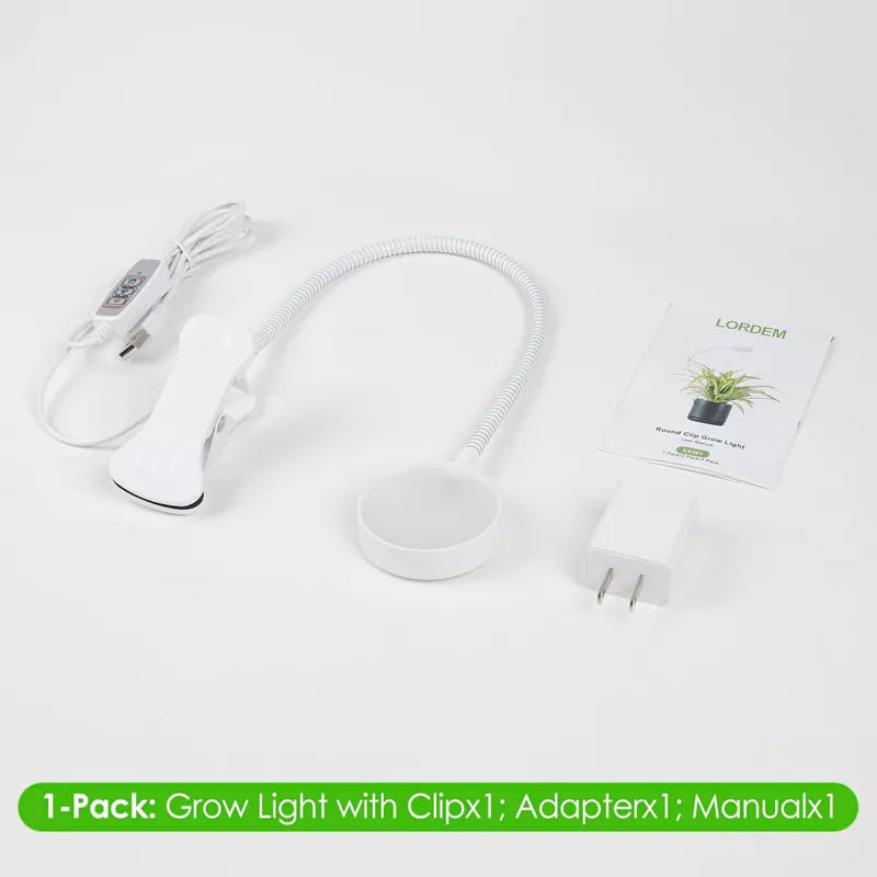 Full Spectrum Pot Clip LED Plant Growth Light 2 Pack