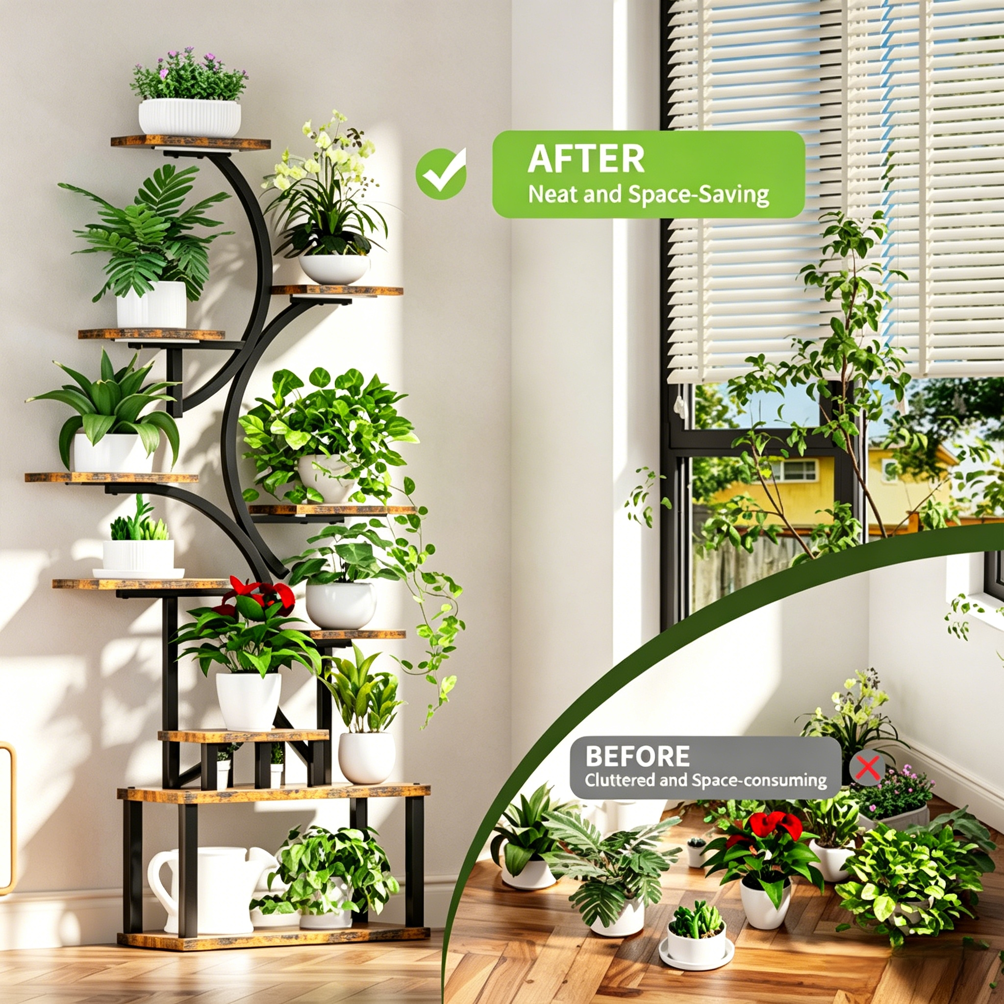 68.5" Tall 10-Tier Plant Stand with 5 Grow Lights