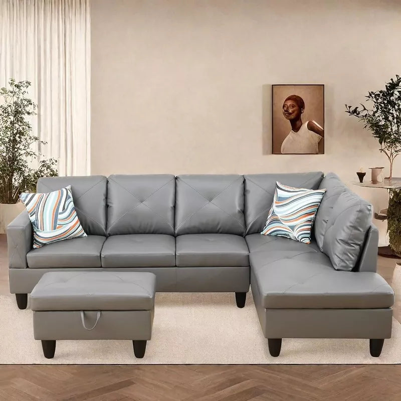 L Shaped Sectional Couches Sofa with Ottoman Storage