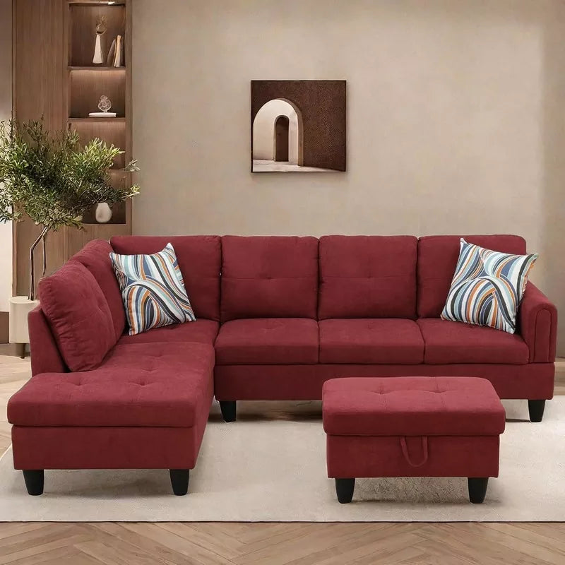 L Shaped Sectional Couches Sofa with Ottoman Storage