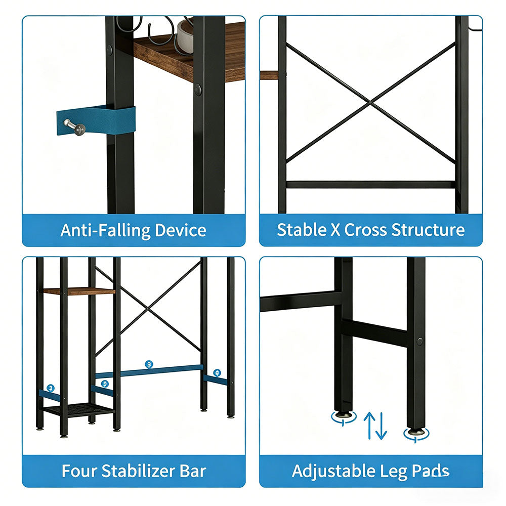 8-Tier Over The Toilet Storage with Side Rack