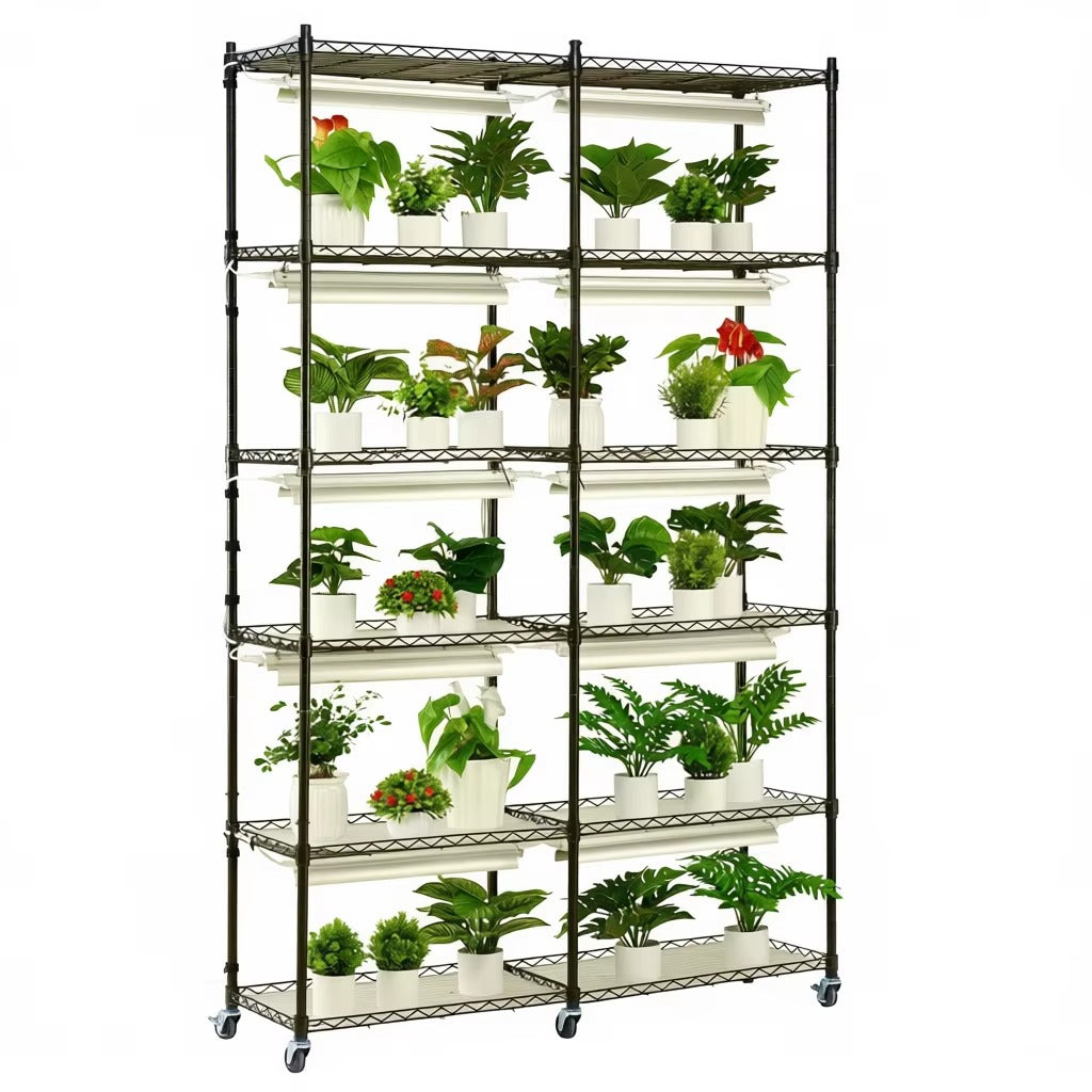 6 Tiers Plant Stand with Ten LED Light Panels 200W