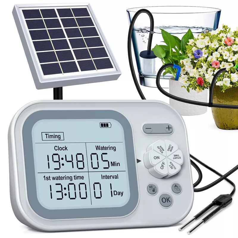 Solar Automatic Drip Irrigation System for 15 Potted Plants with Humidity Detection