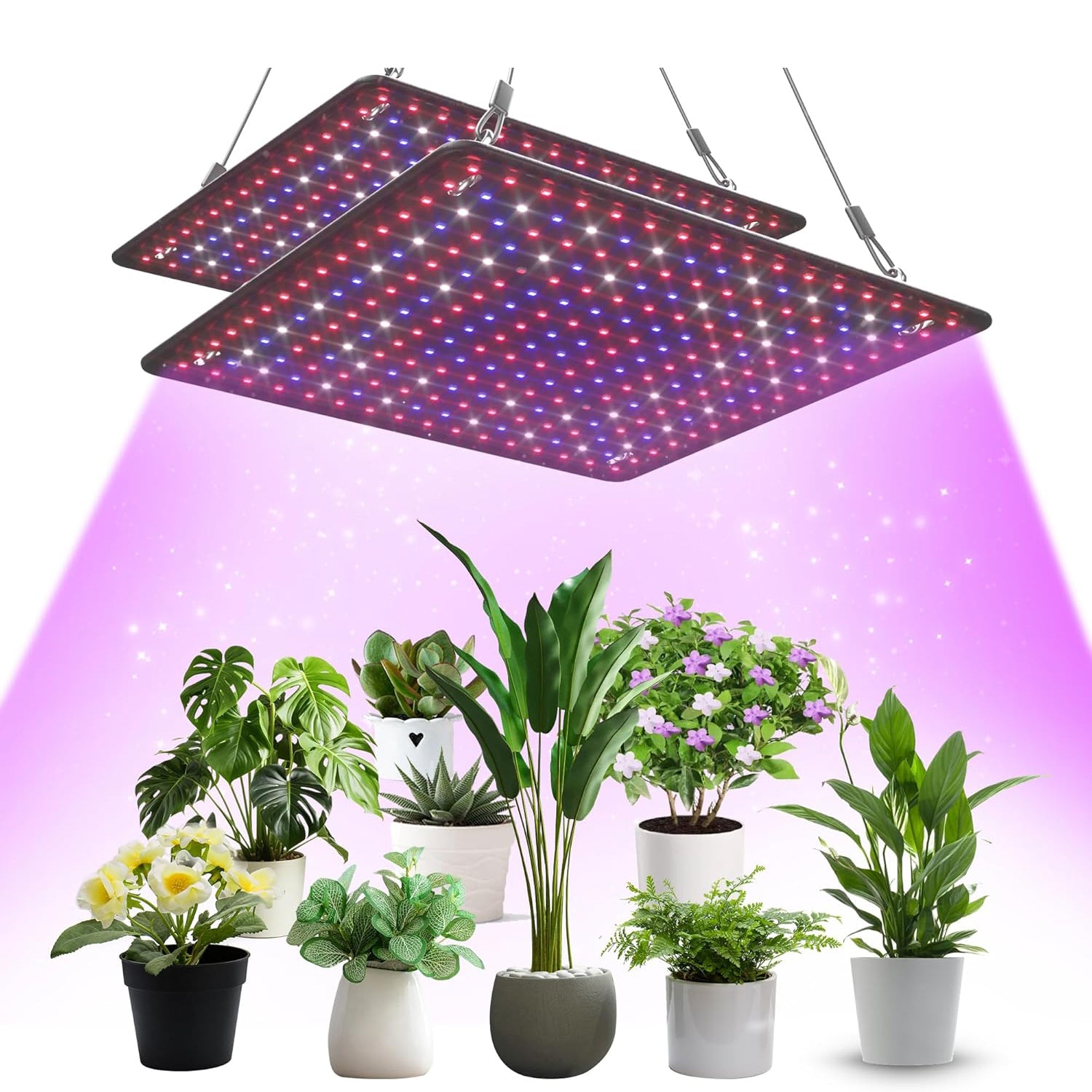 2 Pack LED Grow Light Panel 200W Lamp for Indoor Plants