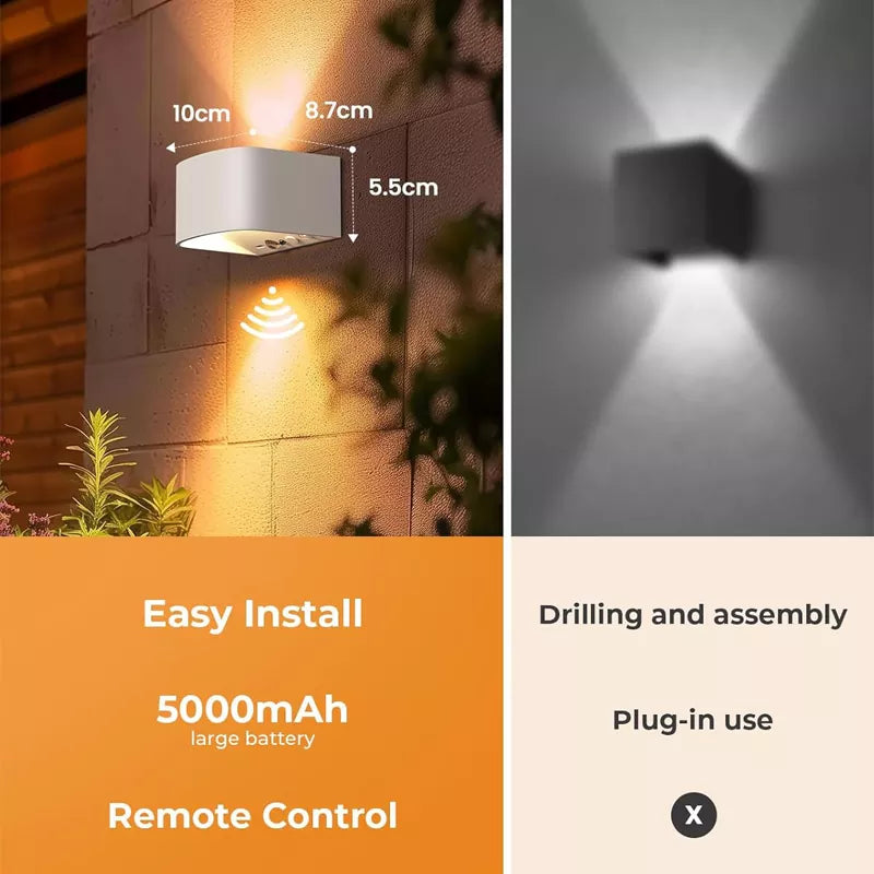 Motion Sensor Wall Light with Remote Control 3 Colors Wireless 2 Pack