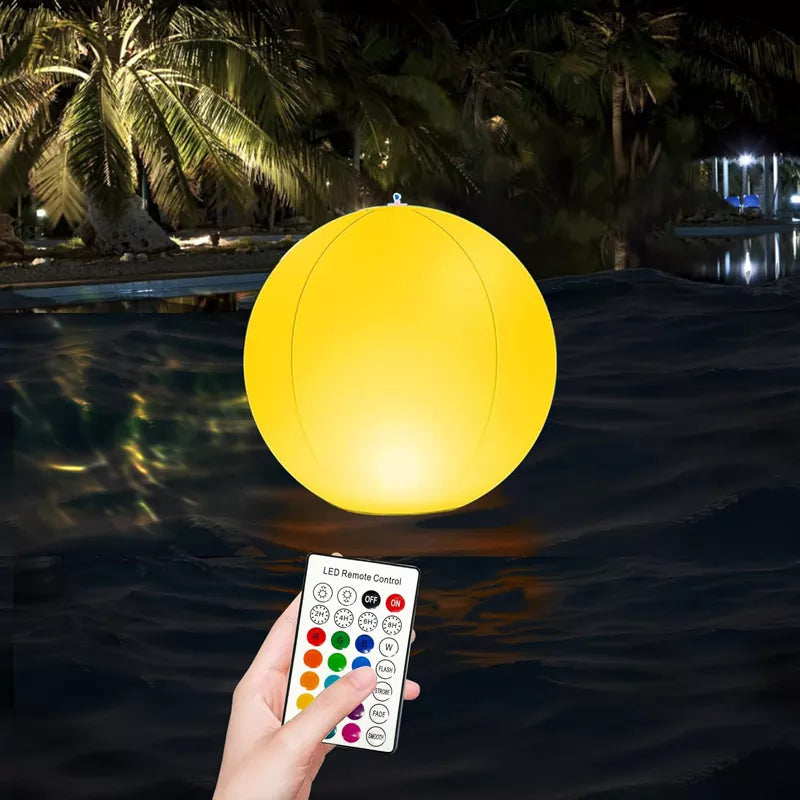 14 Inch LED Solar Floating Pool Lights Waterproof 3000K