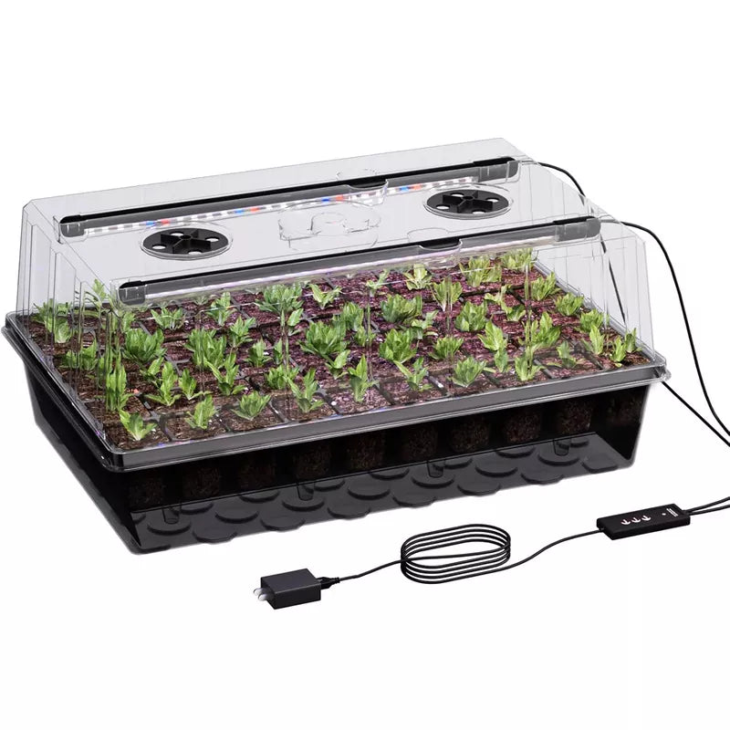 60-Cell Self-Watering Seed Starter Tray with Grow Light