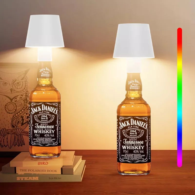 2 Pack LED Dimmable Bottle Lamp 3000k+RGB