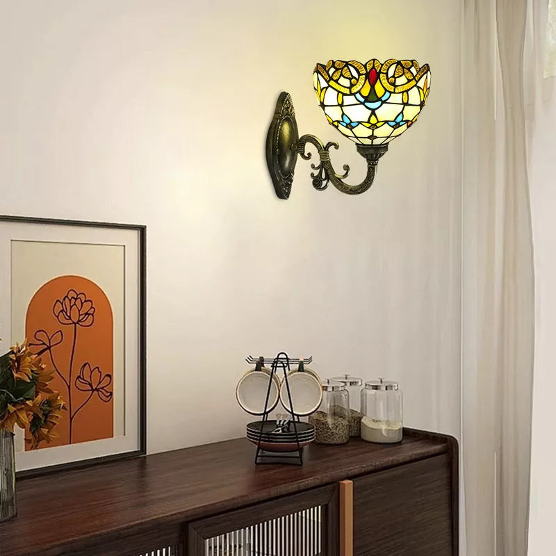 Tiffany Bedside Wall Mount Lamp Dimmable Switch