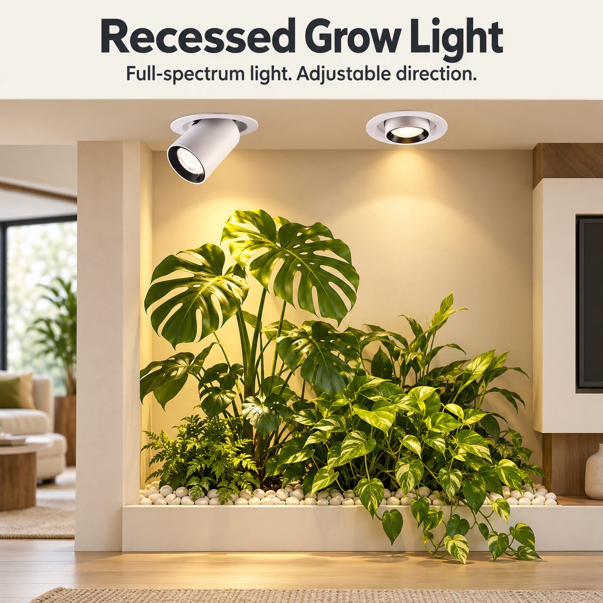 Full Spectrum Adjustable Embedded Grow Light for Indoor Plants