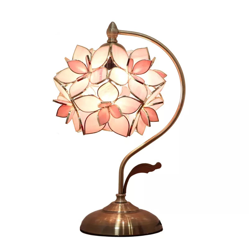 Rose Lily Flower Tiffany Style Stained Glass Table Lamp