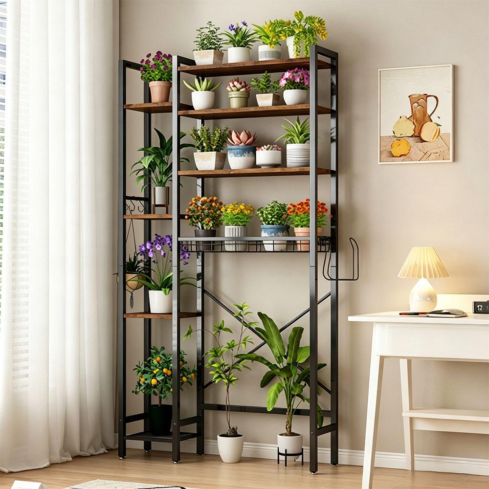 8-Tier Over The Toilet Storage with Side Rack