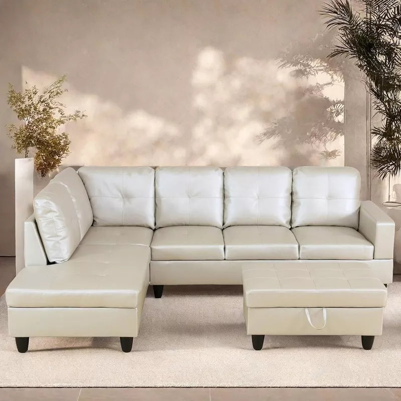 L Shaped Sectional Couches Sofa with Ottoman Storage