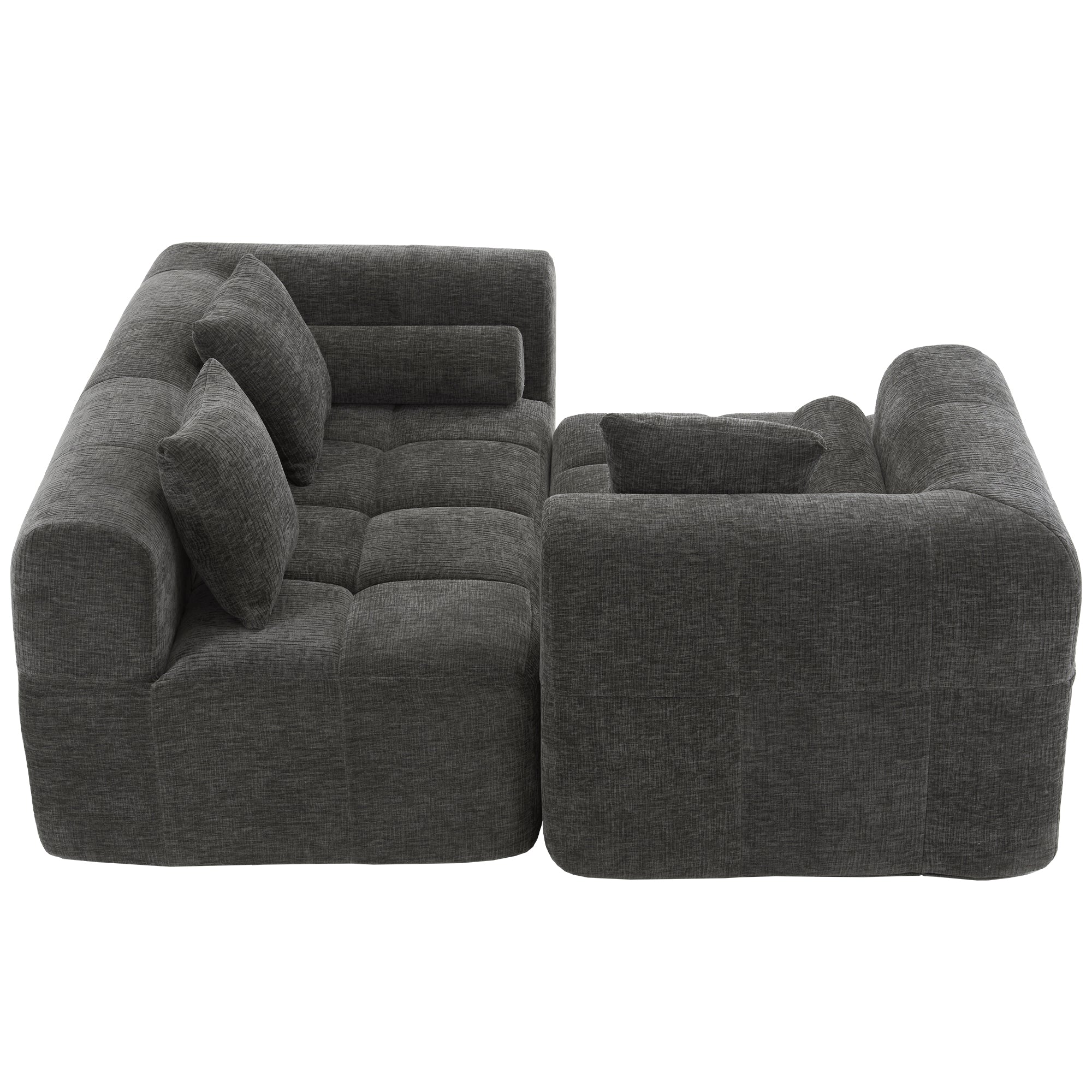 Compression Sofa Convertible Floor Sofa Bed with Fixed-Shape Frame