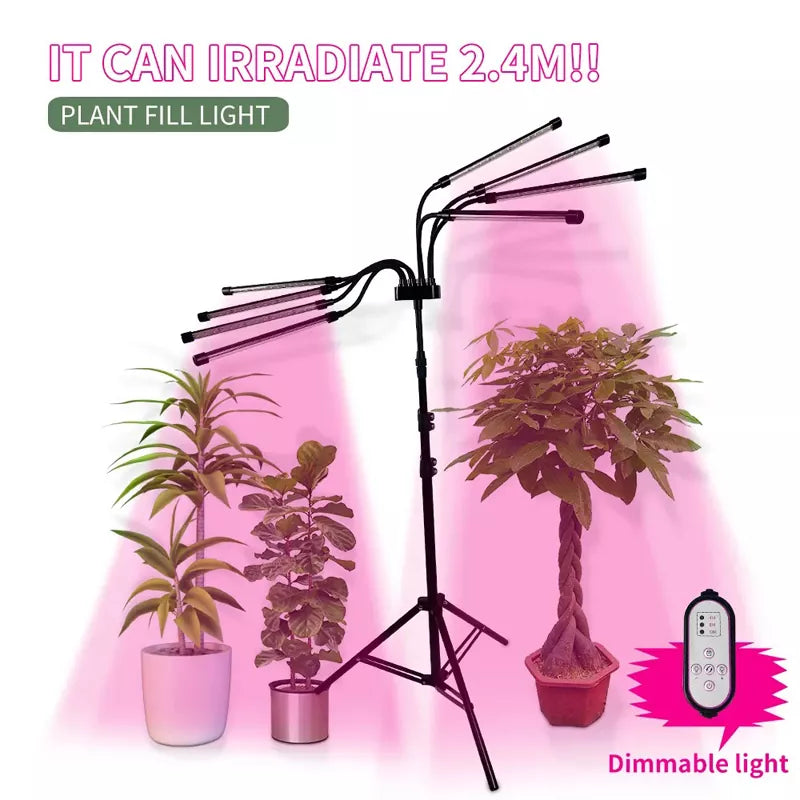 Full Spectrum Grow Light with Tripod Stand Auto On/Off Timing 4/8/12H [ 8 in 1 ] -A7