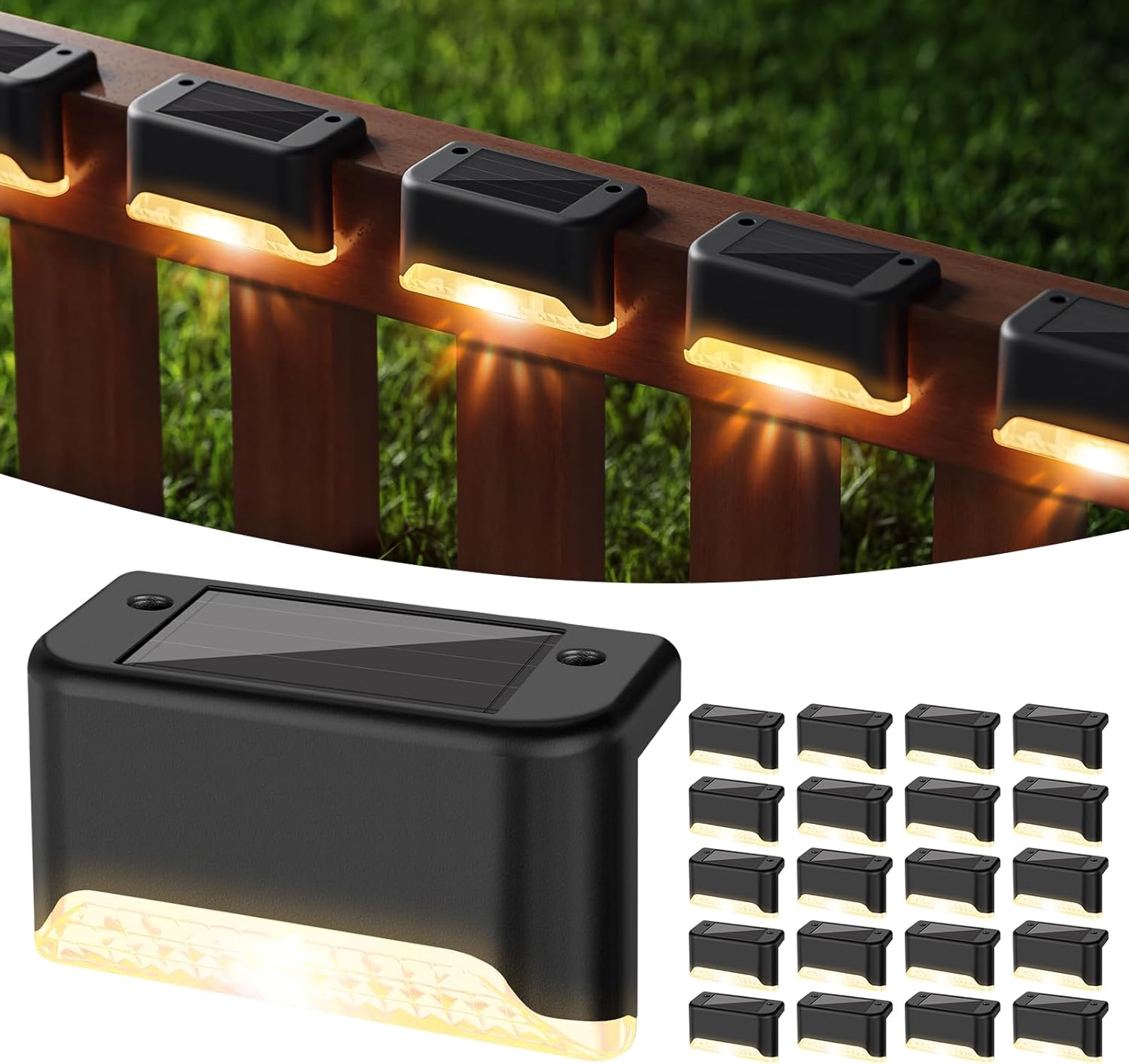 20-Pack Waterproof LED Light Solar Powered Outdoor Step - ktvhomes
