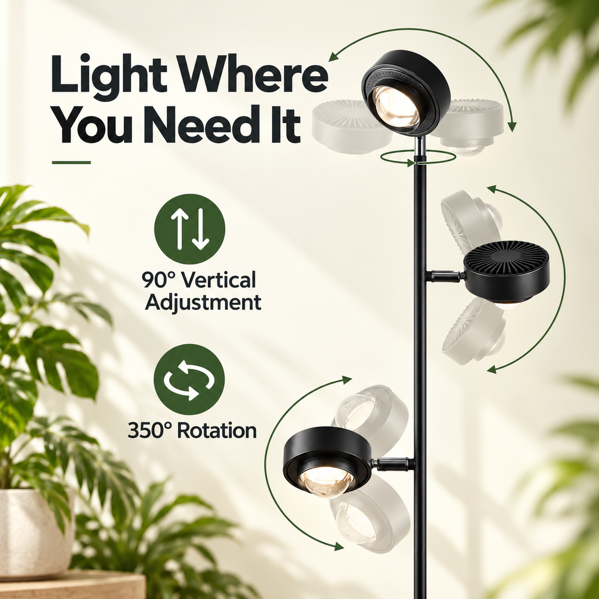 Smart App Floor Grow Light Full Spectrum for Indoor Plants