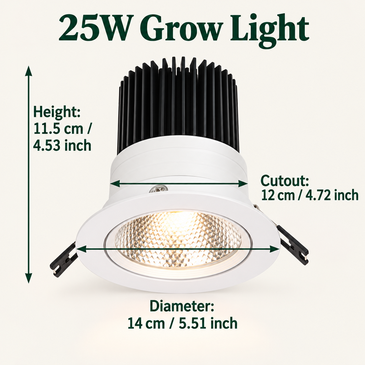 Full Spectrum Adjustable Recessed Ceiling LED Grow Light for Plants -G1