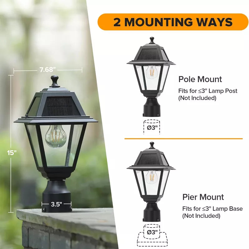 LED Solar Post Light Cast Aluminum Solar Lamp Post Light