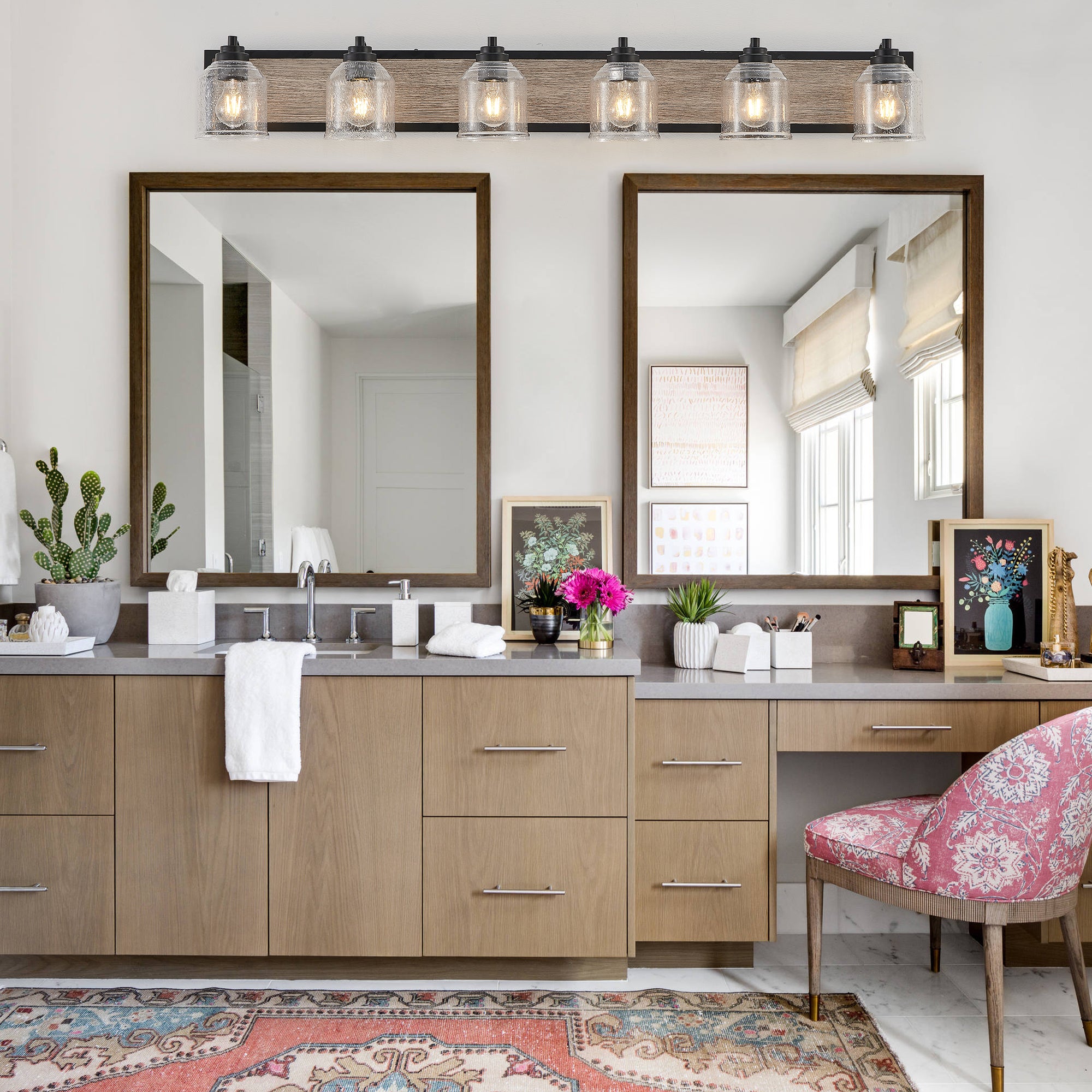 49" Farmhouse Vanity Light Fixture 6-Light Bathroom Wall Sconce