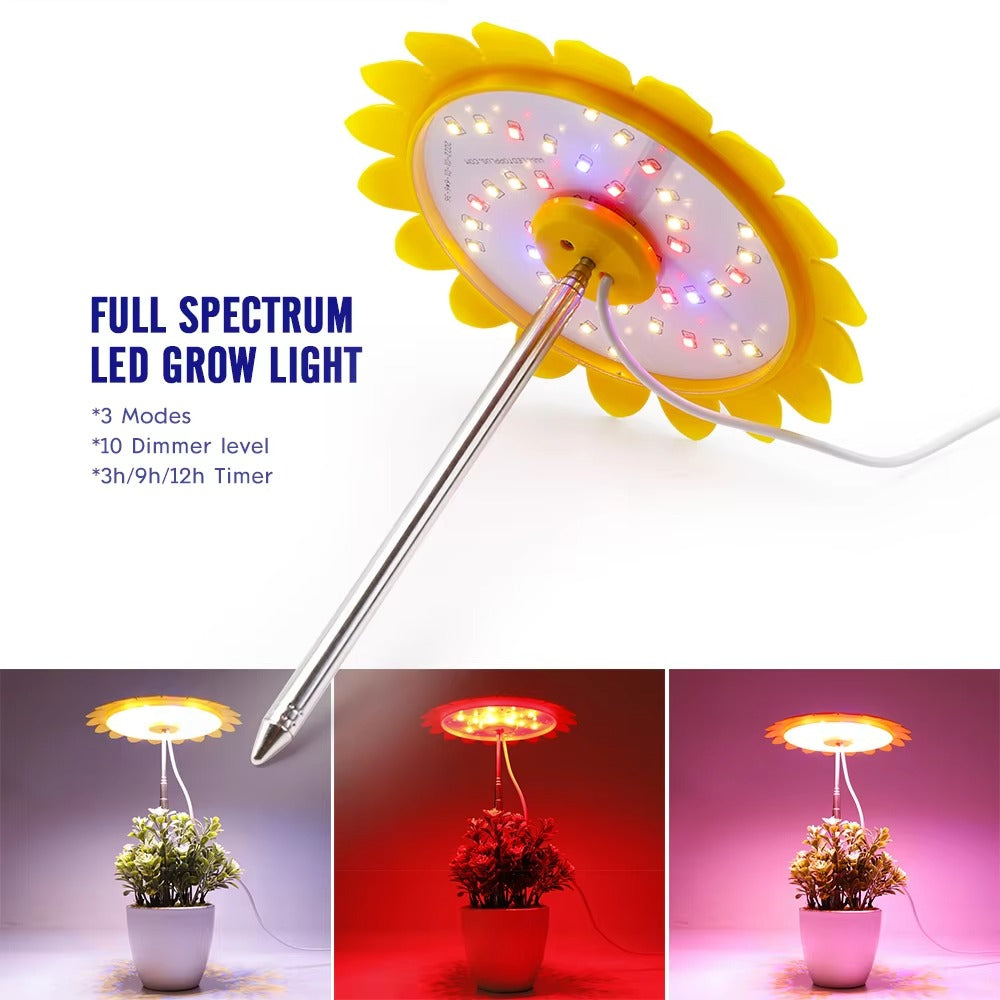 Led Grow Light Sunflower Umbrella With Timer