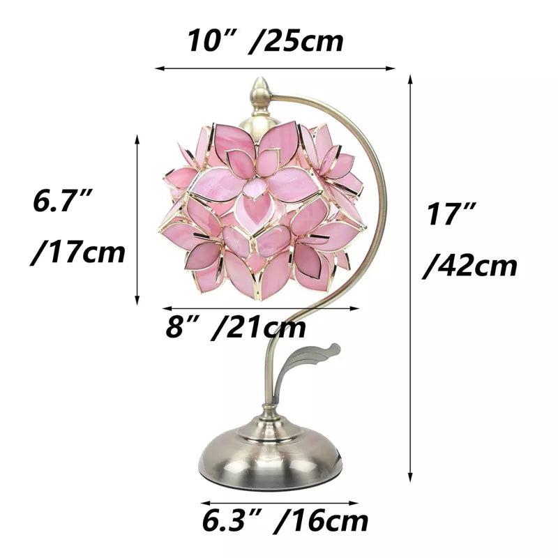 Rose Lily Flower Tiffany Style Stained Glass Table Lamp