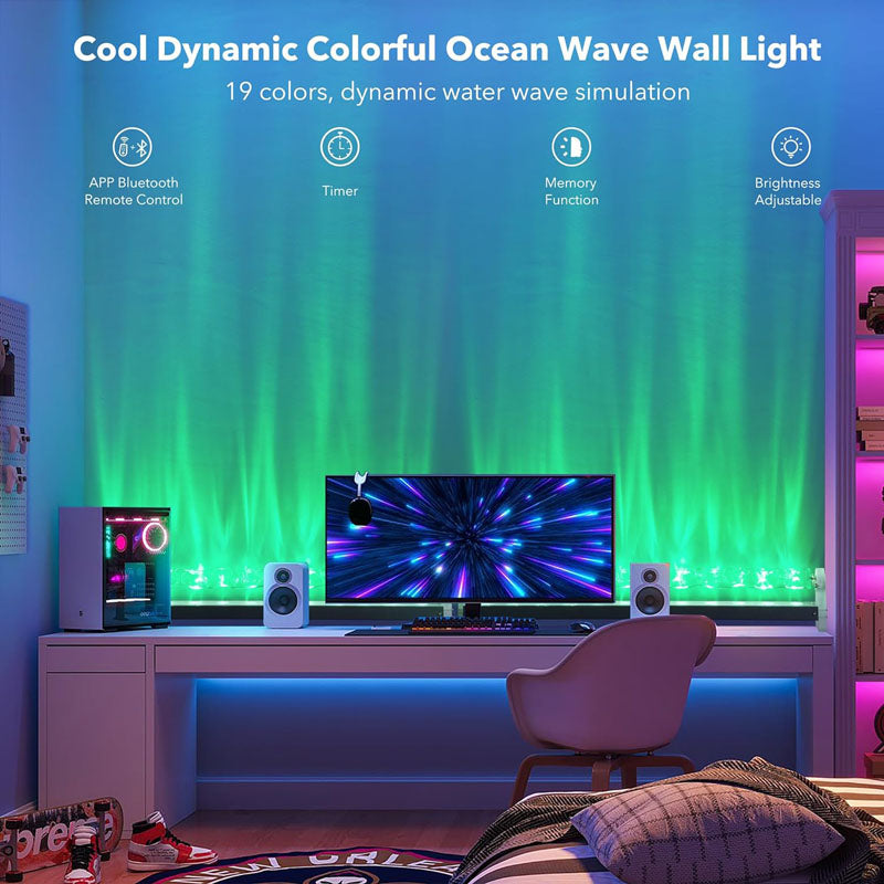 Ocean Wave Lights Aurora Projector Lamp with 16 Dynamic Color