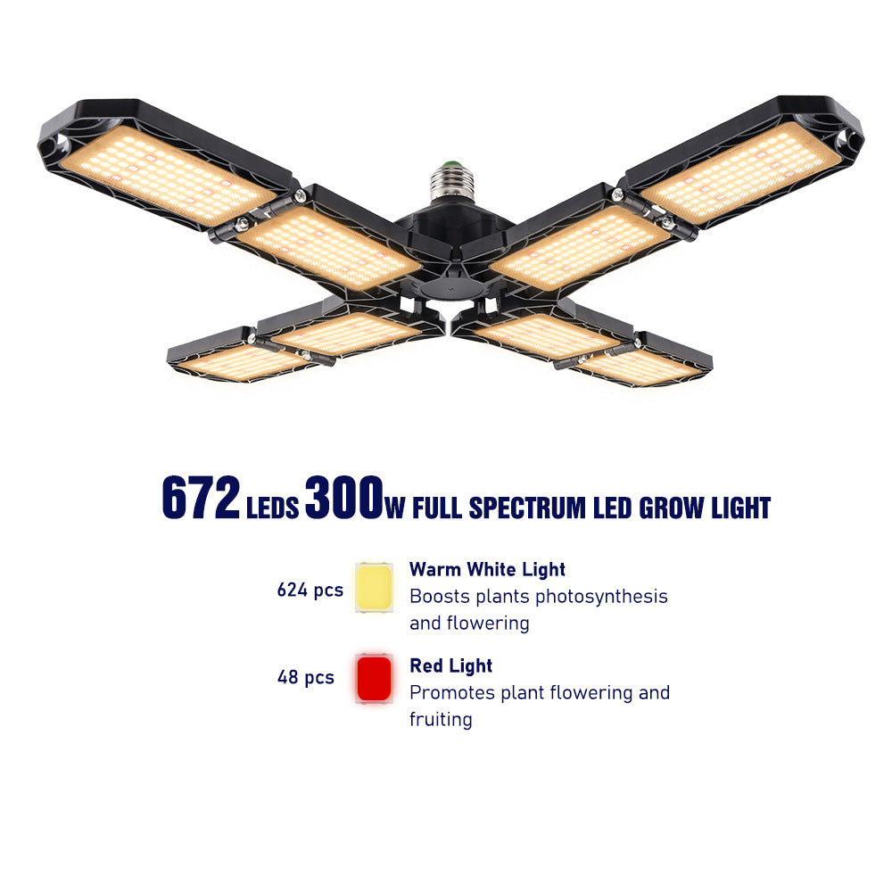 Full spectrum LED Foldable Deformable 8-leaf Plant Light for Home Indoor