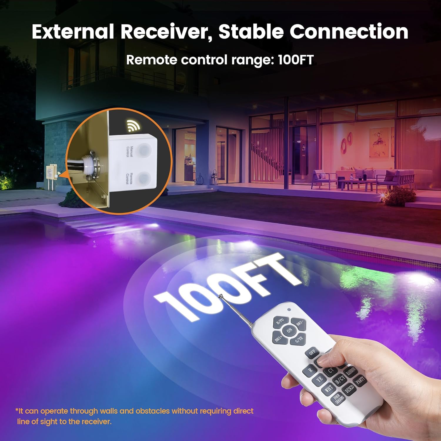 12V AC 10 inch Color Changing LED Pool Light with Remote Control