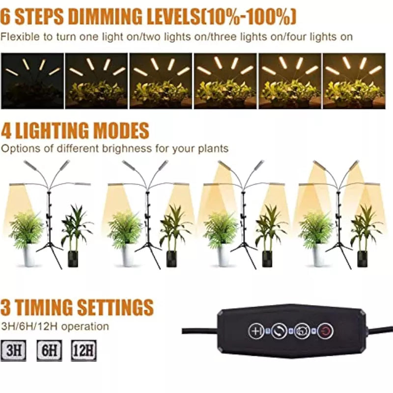 420 LEDs Full Spectrum Plant Lights for Indoor Growing with 15-63 inches Adjustable