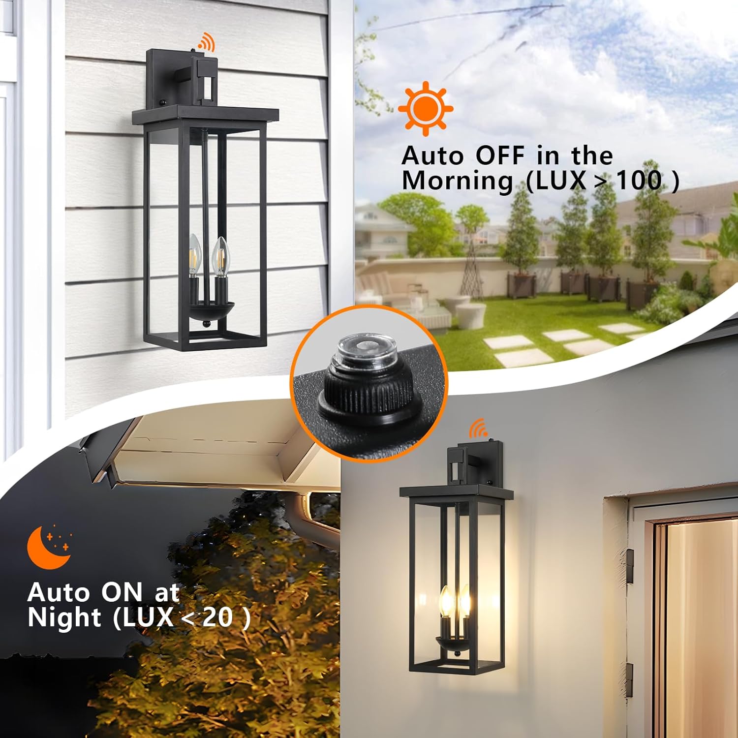 22 Inch Large Outdoor Wall Lights Dusk to Dawn Exterior Lighting