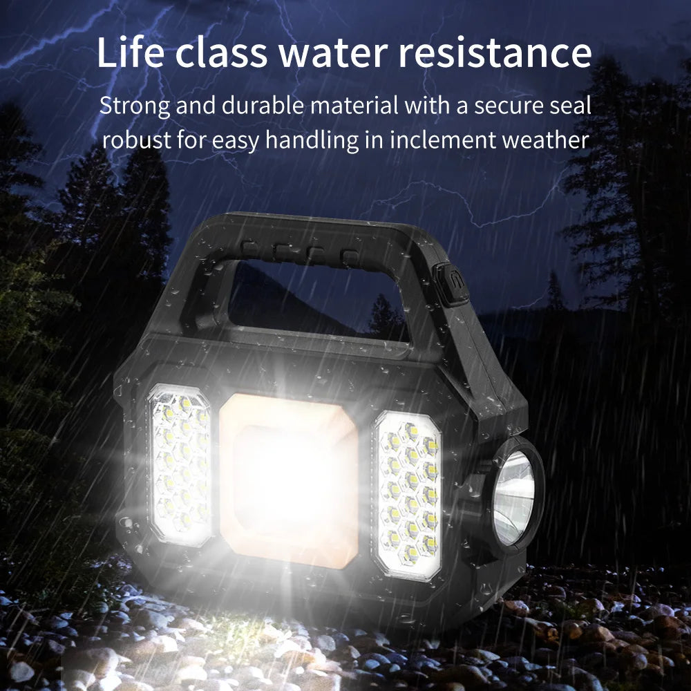 LED Lights for Outdoor Camping with Solar Charging Panel