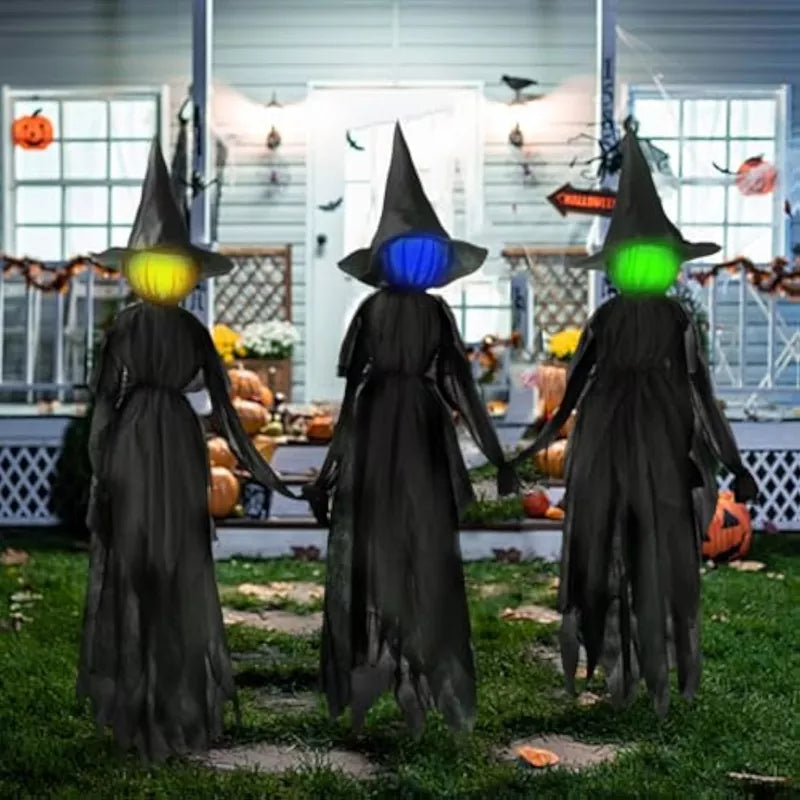 3 Pack Witches Halloween Yard Decorations Outdoor 6 FT Lighted