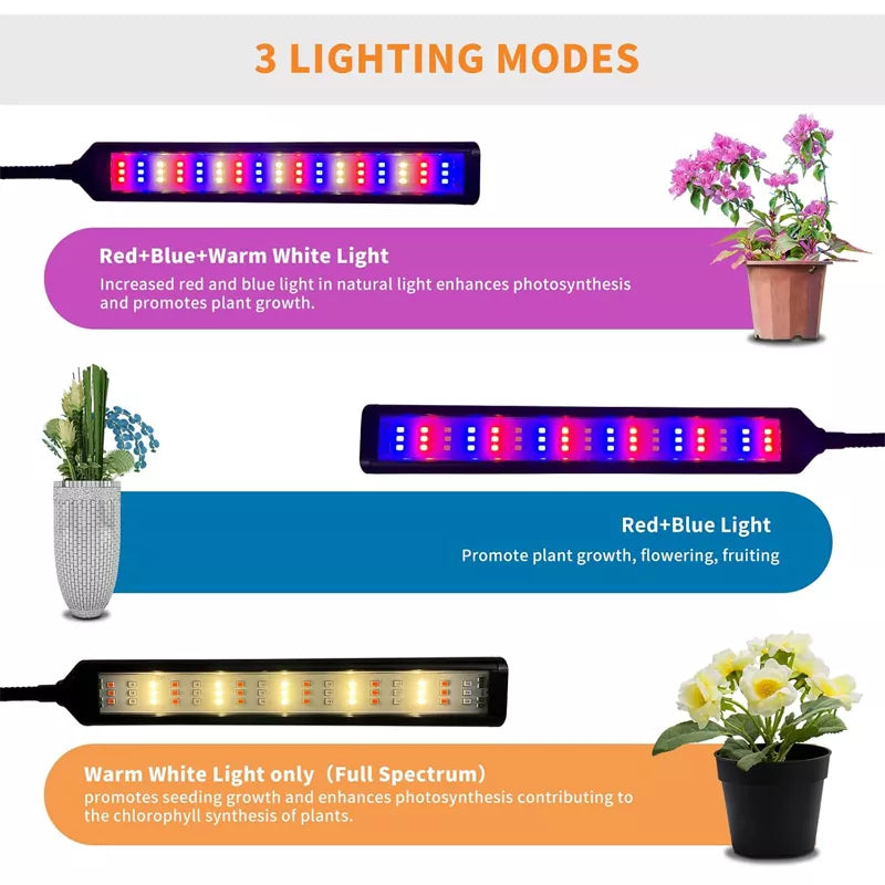 6 Heads LED Floor Plant Lights for Indoor Growing with Clip & Adjustable Stand -A6