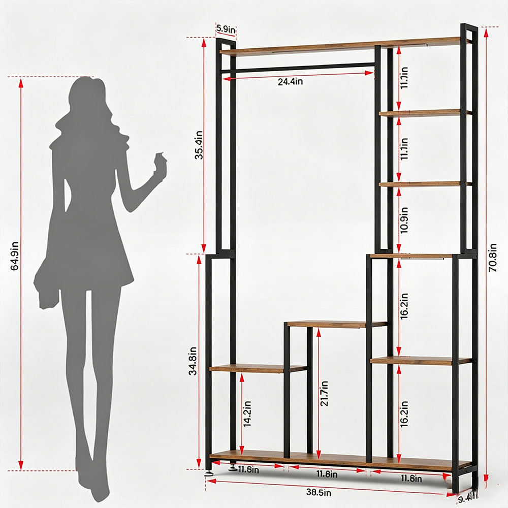 71 Inches Tall Plant Shelf 8 Tiered Heavy-Duty Metal Plant Stand
