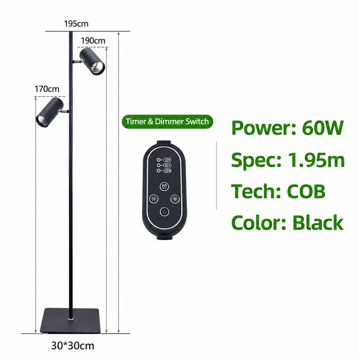 Full Spectrum LED Grow Light Floor Lamp for Indoor Plants Balcony Flowers