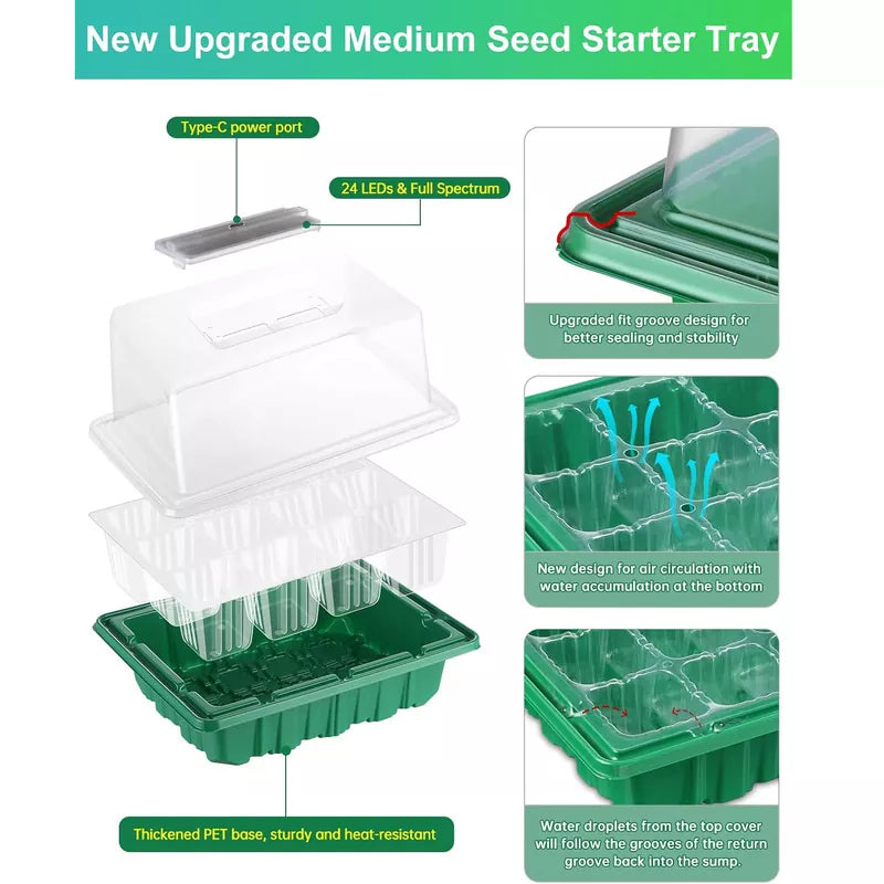 4 Packs Medium Seed Starter Tray