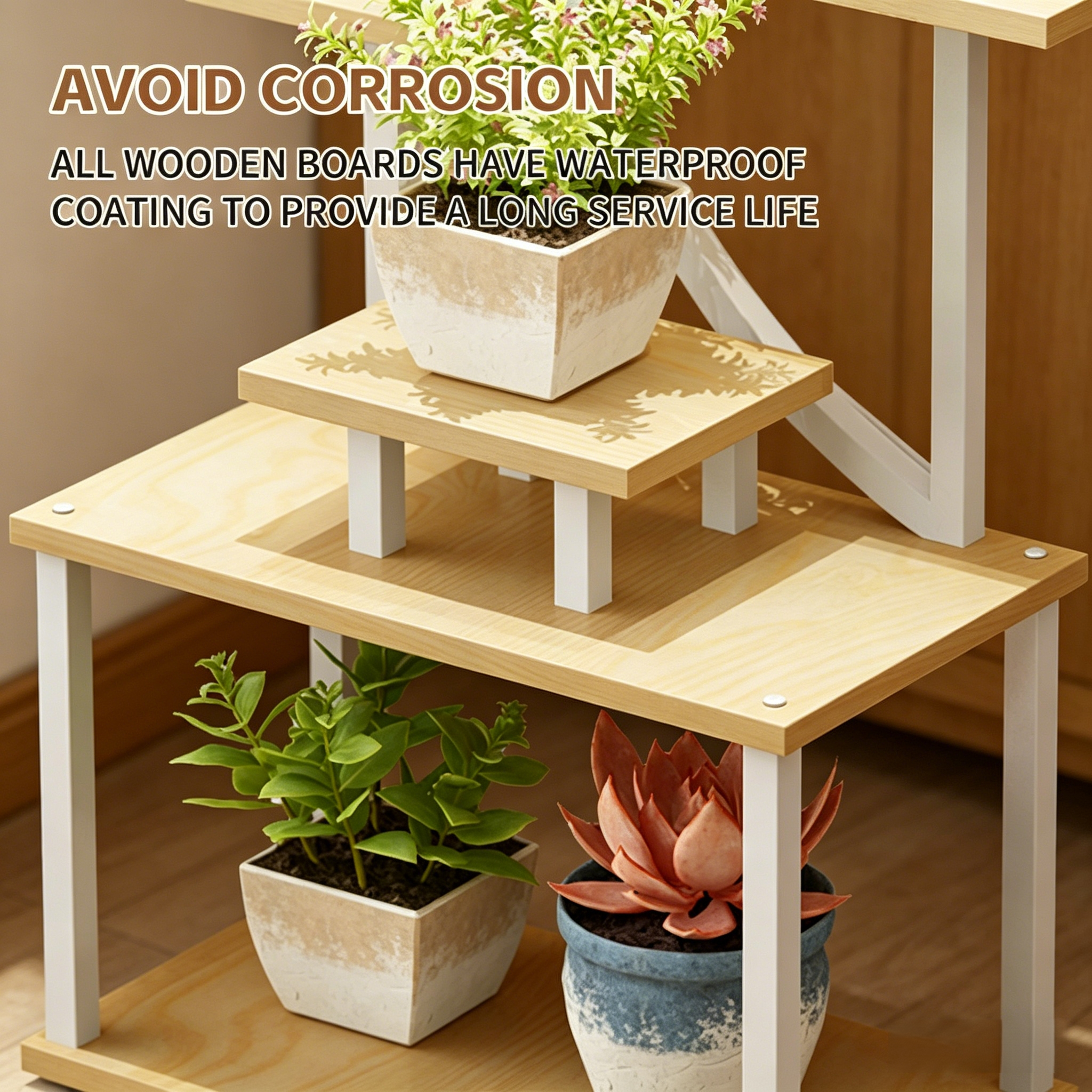 62" Tall 8-Tier Holder Plant Shelf Lighted Corner Plant Stands for Indoor Growing