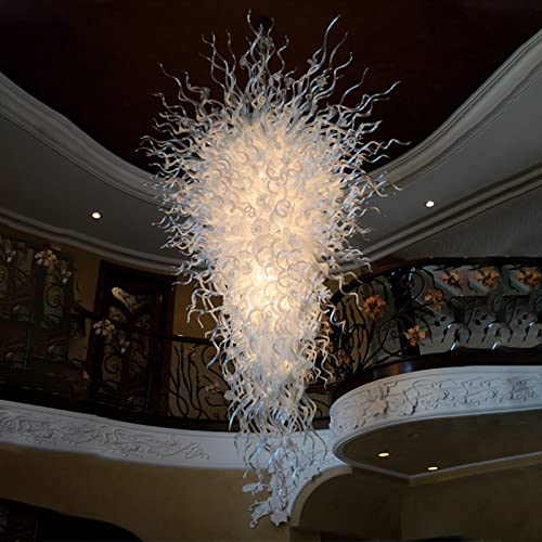 Snow Wonder Chihuly Style Blown Glass Chandelier