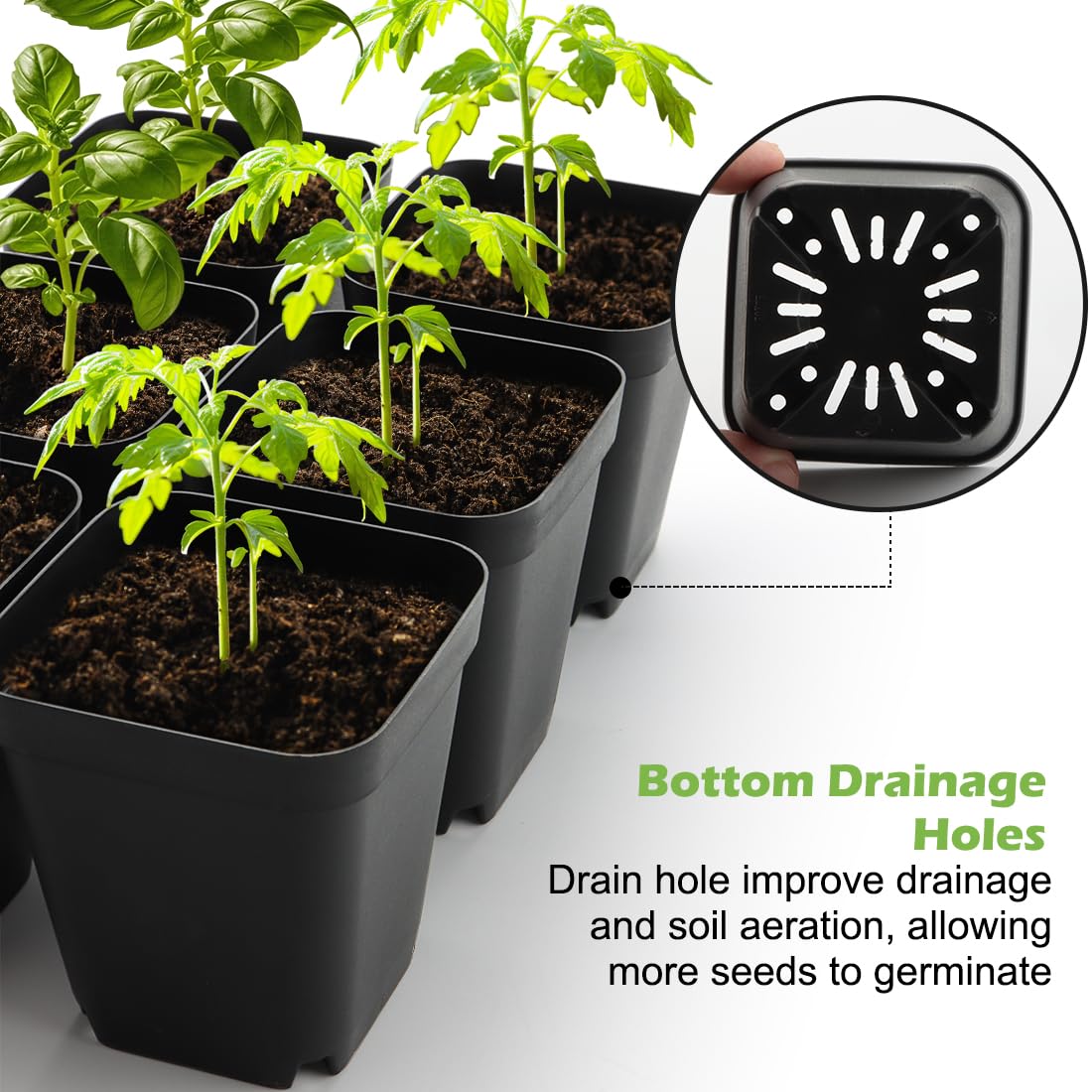 Nursery Pot Trays 5 Pack Plastic Flat Seed Starter Tray