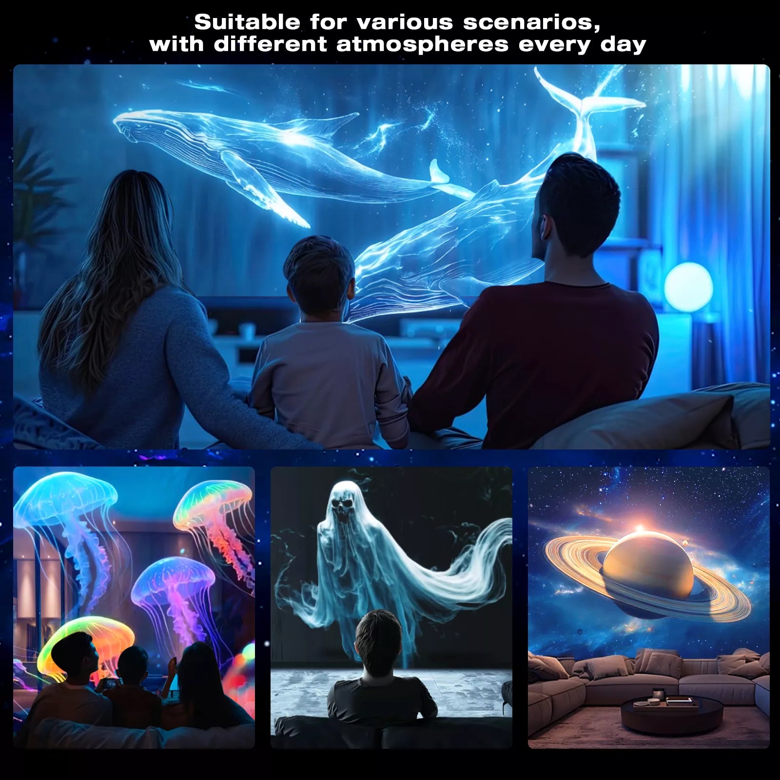 Multi-theme Family Atmosphere Naked Eye 3D Starry Sky Projection Lamp