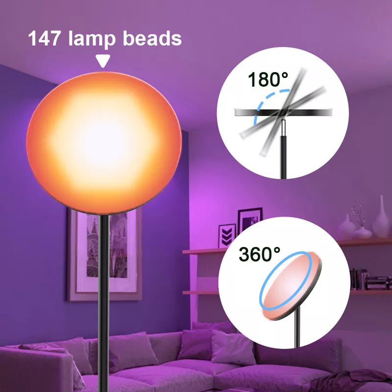 Modern LED Corner Floor Lamp  Smart WIFI Control Light RGB